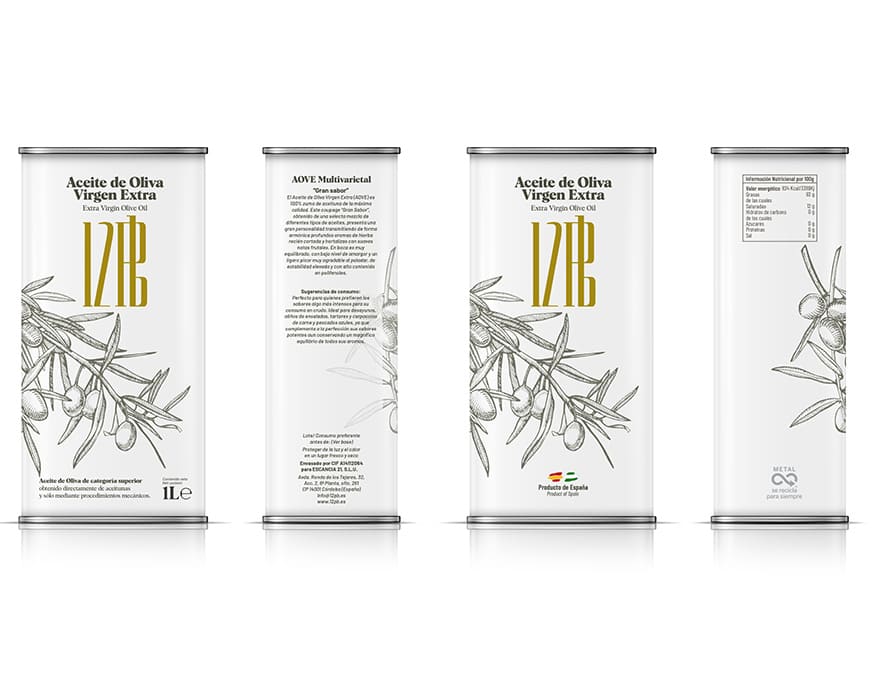 Lata de aceite 12Pb – Diseño gráfico