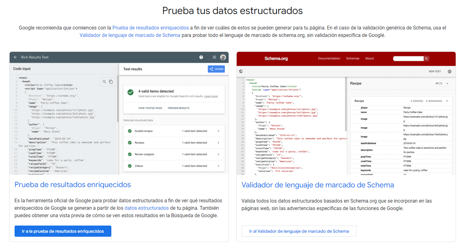 Herramientas de validación de datos estructurados