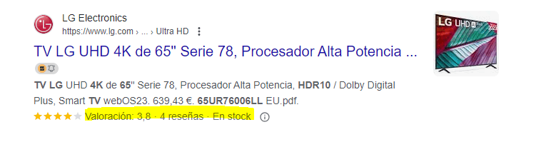 Fragmento destacado de producto
