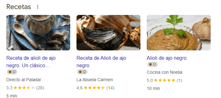 Rich snippet de receta