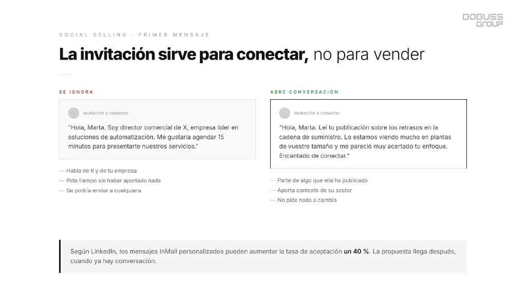 diferentes mensajes en linkedin social selling