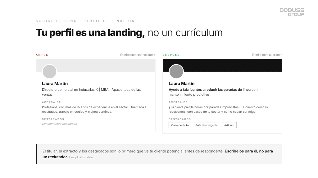 ejemplo perfil linkedin social selling
